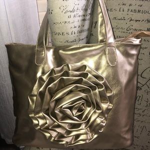 Gold Purse with Large Flower